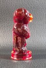 Boyd's Crystal Art Glass ANDY THE BEAR #13 CHERRY RED 9-14-01 Glows NOS — photo 5