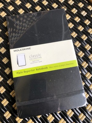 Moleskine Reporter's Hard Cover Notebook Black Plain 8x5.5''