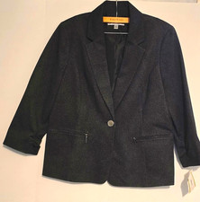 119 Org. NWT Kasper Women's Blazer Size 14 Dark Gray Business Career