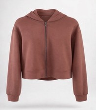 NWT  A NEW DAY  LARGE  ZIP CROPPED DOUBLE KNIT HOODIE   RUST/PINKISH  FREE SHIP