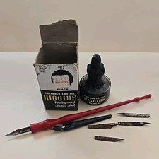 Vintage Higgins Waterproof India Ink 4415 Black 1oz Bottle Carter's Fountain Pen