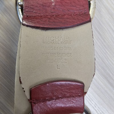 Michael Kors Waist Belt Womens Large Burgundy Chain Leather  display picture 1