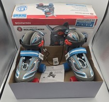 SCHWINN Adjustable Fit Youth Sizes 1,2,3,4 ROLLER SKATES w/ LED Lighted Straps