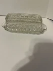 Vintage Wexford Anchor Hocking Clear Cut Glass Butter Dish with the Lid