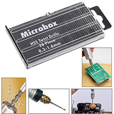 20 Stück PCB Micro Spiralbohrer Bits Rotationswerkzeug Set - 0,3 mm - 1,6 mm
