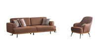 Luxus Sofagarnitur: Braun Dreisitzer-Sofa Und Sessel FüR Wohnzimmer