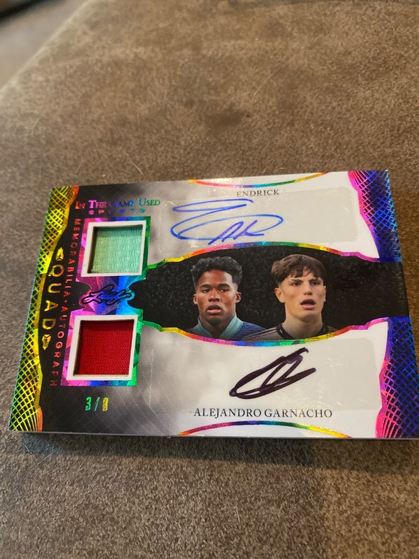 Leaf 2024 In The Game used Quad Garnacho Endrick Pedri Junior Quad autograph 3/8