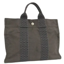 Used Hermes Tote Bag Ale Line Pm Canvas Gray