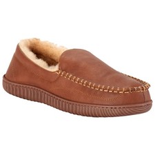 Haggar Men's Smooth Venetian Indoor/Outdoor Slipper Tan 2XLarge