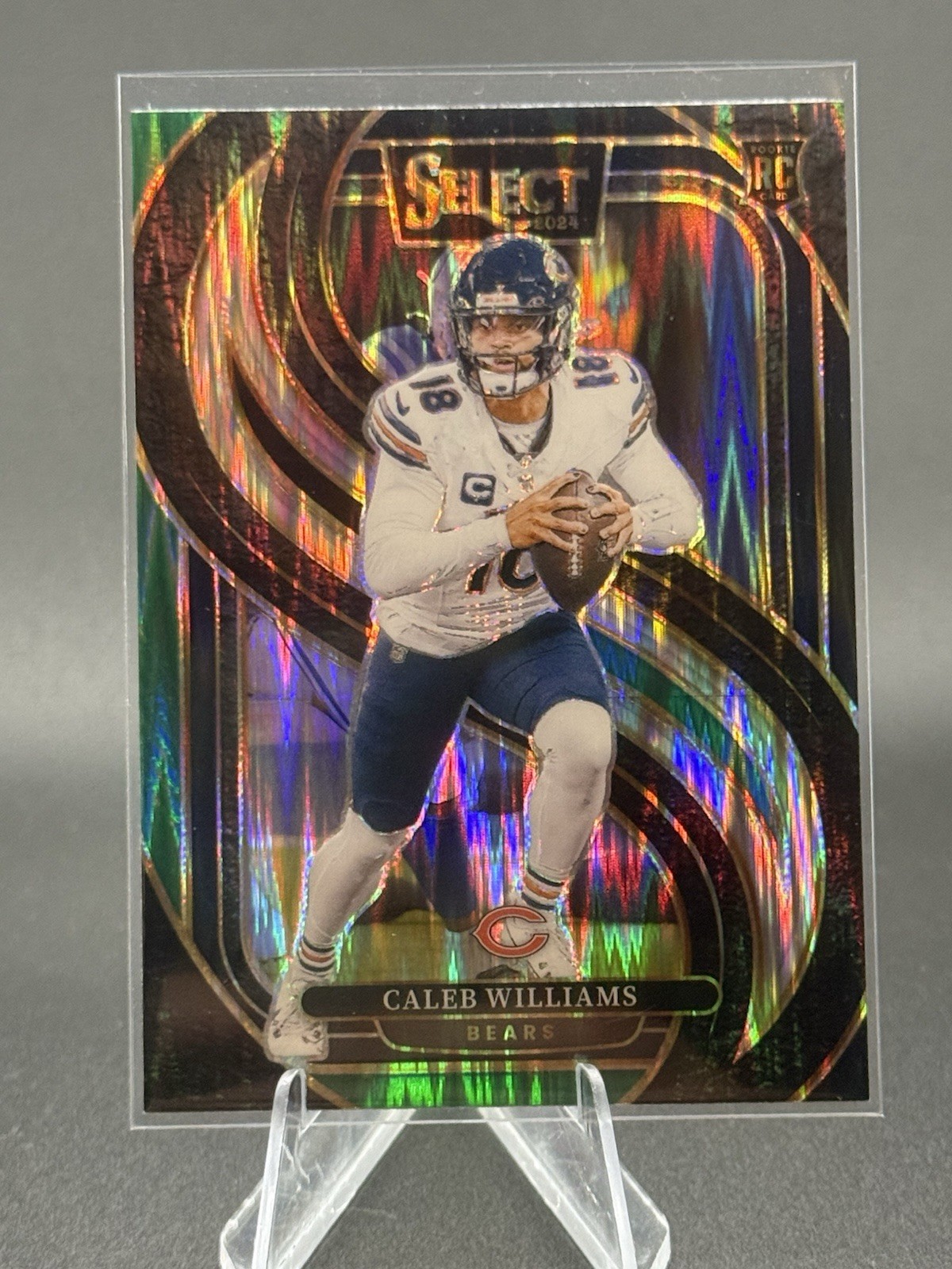 2024 Panini Select - Premier Level Caleb Williams #114 Black & Green Shock Prizm