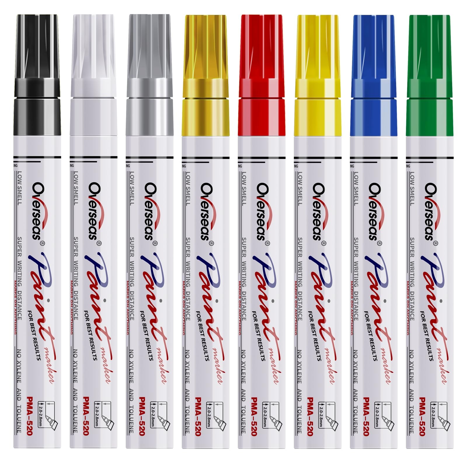 Overseas Paint Marker Pens - 8 Colors Oil Based 1 Count (Pac