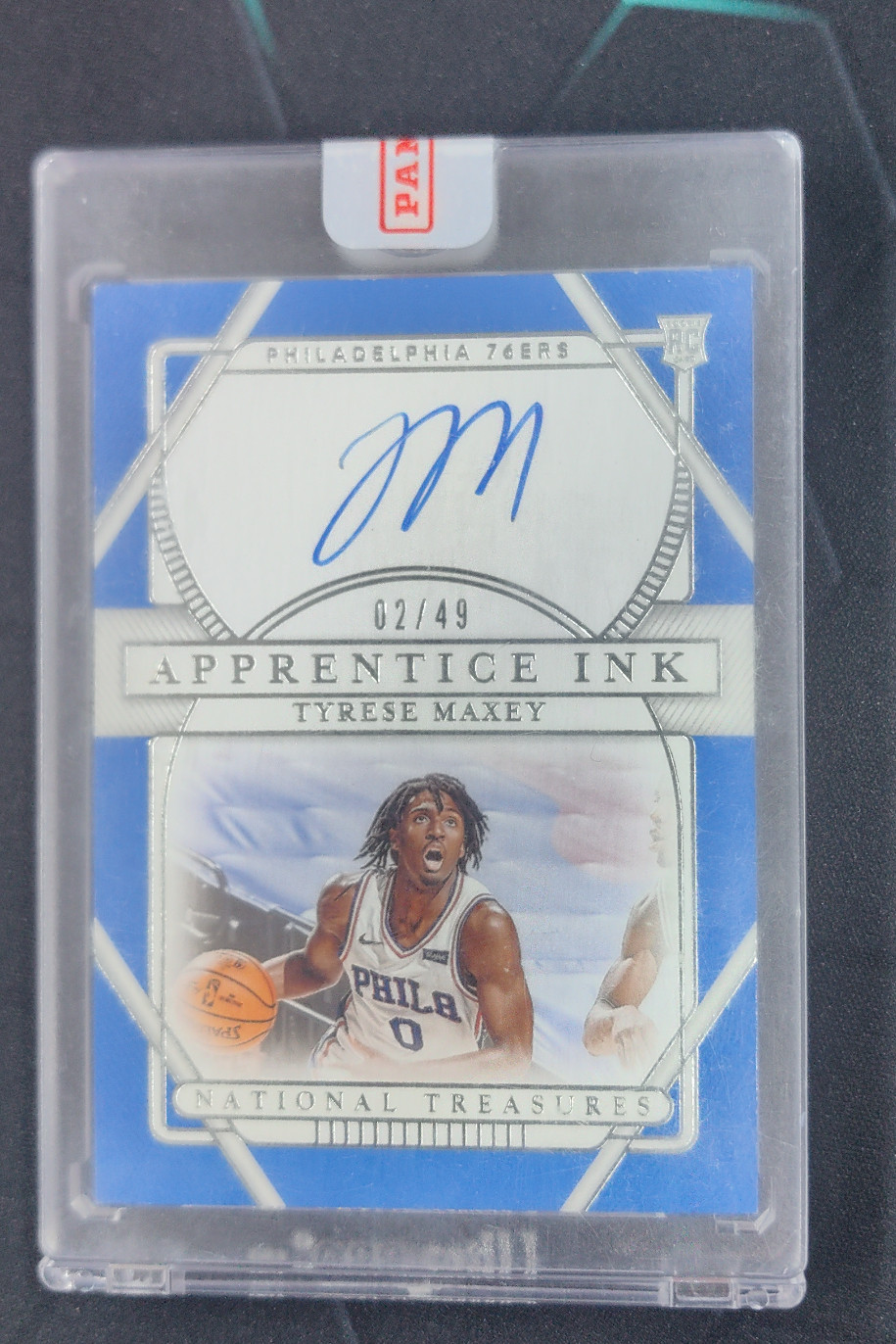 2020-21 Panini National Treasures Tyrese Maxey Apprentice Ink Auto RC /49 76ers