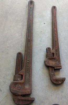 Ridgid 36 Inch Pipe Wrench And A 24-in Pipe Wrench Combo