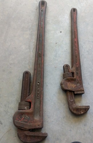 Ridgid 36 Inch Pipe Wrench And A 24-in Pipe Wrench Combo