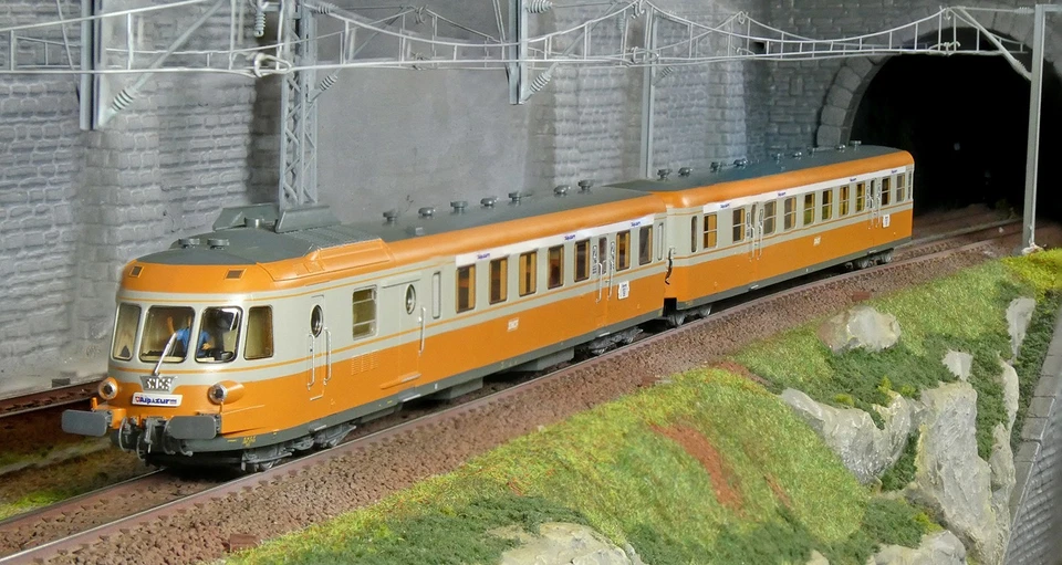 Jouef HJ2463 Autorail diesel RGP 1 avec remorque, SNCF, gris/orange, alpazur - Photo 1/4