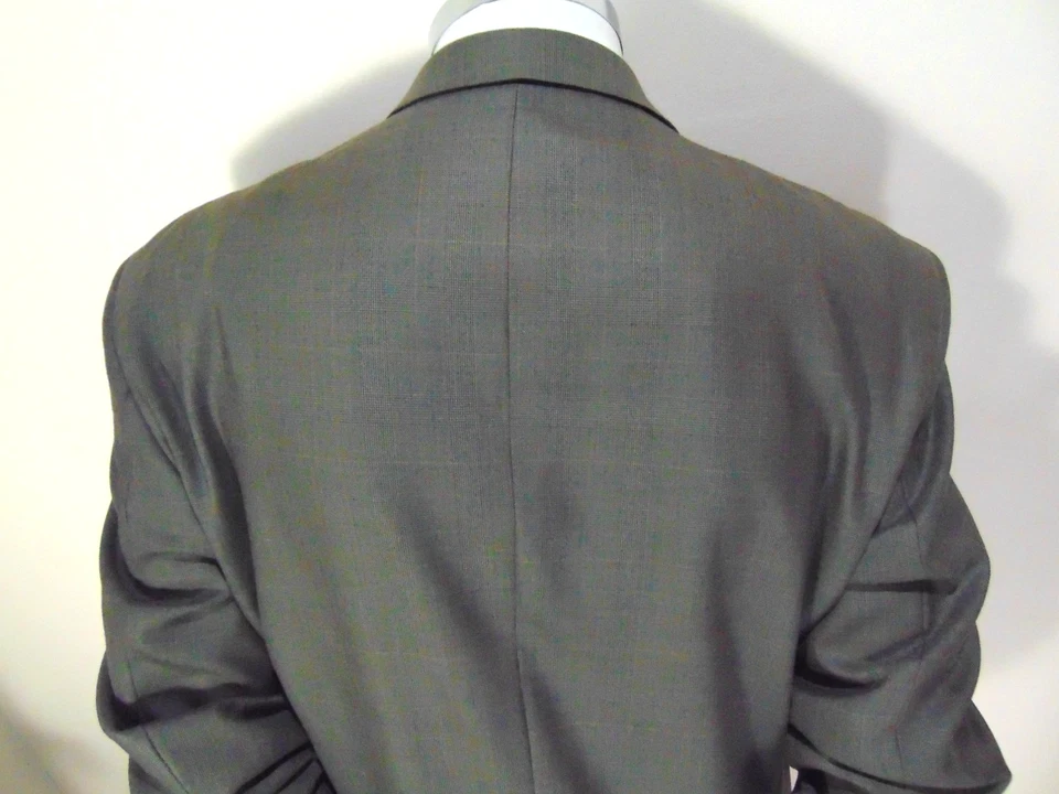 Blazer Jones New York Para Hombres 48R Marrón Traje de Lana a Cuadros Chaqueta Abrigo Deportivo Sin Ventilación Foto 4 de 4