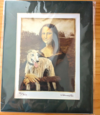 Tanja Wenneis Mona Lisa Whippet Greyhound Signed Art Print Limited Edition