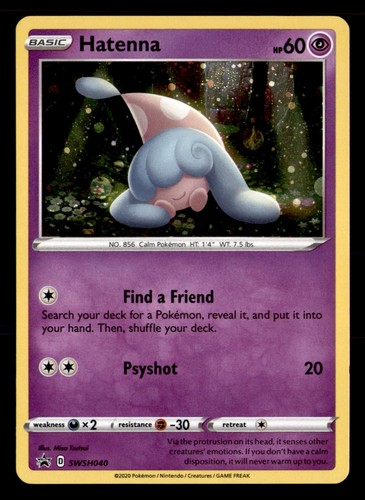 Pokémon TCG Black Star Promo Hatenna Cosmos Holo SWSH040