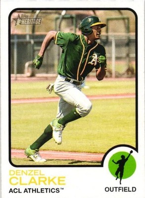 DENZEL CLARKE 2022 TOPPS HERITAGE MINOR LEAGUE #197 ACL ATHLETICS