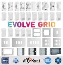 BG Evolve Brushed Steel Screwless Custom Grid Plate Switch Component