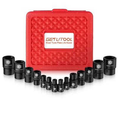14Pcs E-Torx Socket Set with Organizer Case, CR-V Steel E Torx Bit Socket E4-...