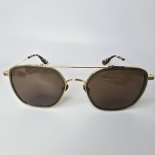 Krewe Austin Sunglasses 18k Titanium Bottle Green Amber 34055
