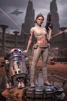 Padme Amidala, Ivory Senator, Star Wars, sexy Pin-Up, 3D Druck, Figur, UNBEMALT