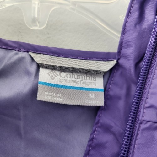 New Columbia Switchback Waterproof Jacket Youth Medium Girls Purple Zip Up Coat - Picture 4 of 4
