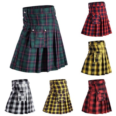 Herren Schottischer Kilts traditioneller Highland karierter Rock Tartan Kleid 