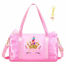Cute Ballet Dance Bag Gym Travel Duffle Bag For Girls Tutu Dress Bag With Key Ch