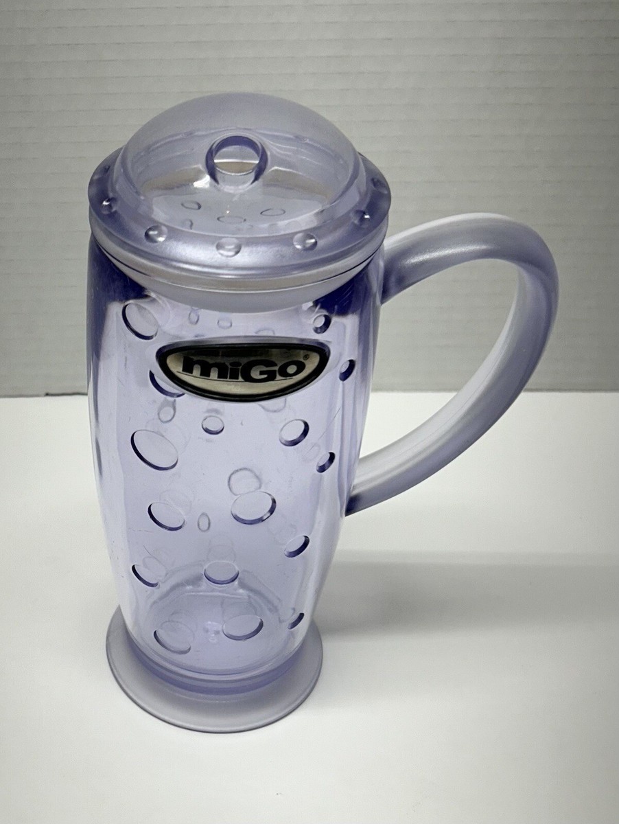Aladdin MiGo Insulated Double Wall Clear Hard Plastic 16 oz Tumbler Handled  Mug | eBay