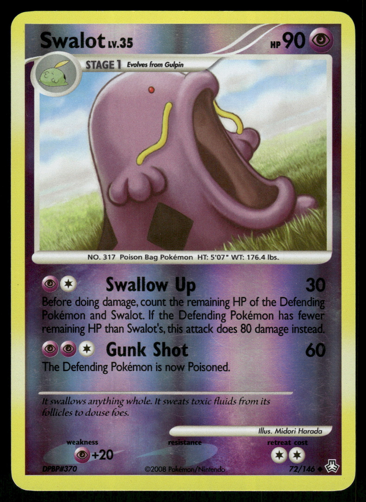 Swalot Reverse Holo 72/146 Legends Awakened Pokemon