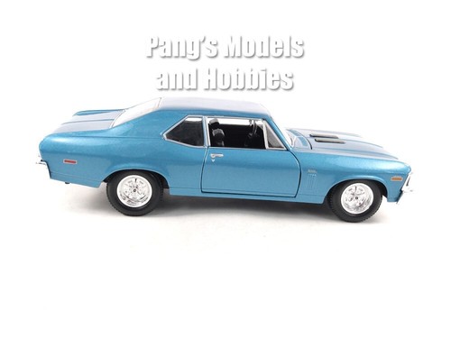 1970 Chevrolet Nova SS 1/24 Scale Diecast Car Model by Maisto - BLUE - Picture 5 of 16