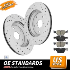 Rear Drilled Brake Rotors & Ceramic Pads for 2019 - 2023 2024 Subaru Forester