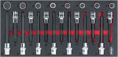 VIGOR XZN VIELZAHN SCHRAUBENDREHER-EINSATZ SATZ - 1/2'' - M5 M16 22-TLG.