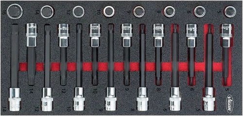 VIGOR XZN VIELZAHN SCHRAUBENDREHER-EINSATZ SATZ - 1/2" - M5–M16 22-TLG.