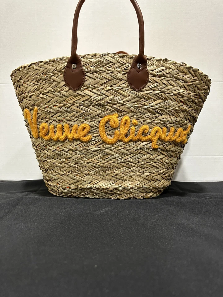 BOLSA DE PLAYA VEUVE CLICQUOT CHAMPAGNE SEAGRASS STRAW BASKET TOTE Foto 4 de 4