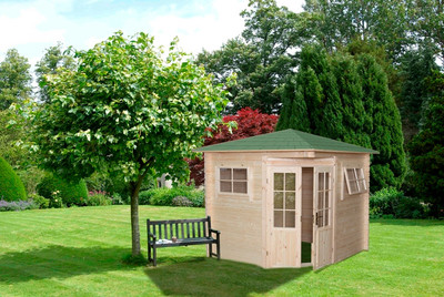 Gartenhaus Modell 2555, 250x250cm, Fünfeck, 28mm stark, Bauhaus