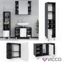 BadmöBel Spiegelschrank Waschbeckenunterschrank Hochschrank Set 3Tlg Fynn Vicco