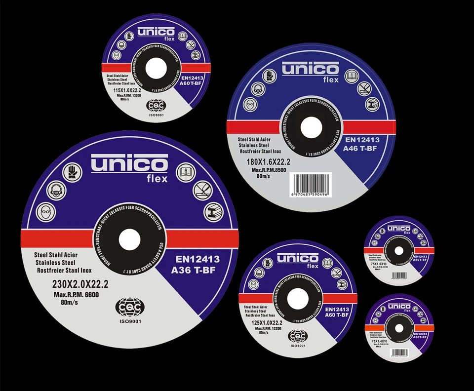 QUANTEX Trennscheiben Flexscheiben ø 50 76 115 125 150 180 230 mm Inox Edelstahl Metall