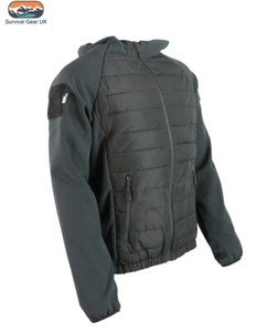 VENOM BLACK TACTICAL SPORTS FIT JACKET ZIP SOFT SHELL ARMS RIBBED BODY