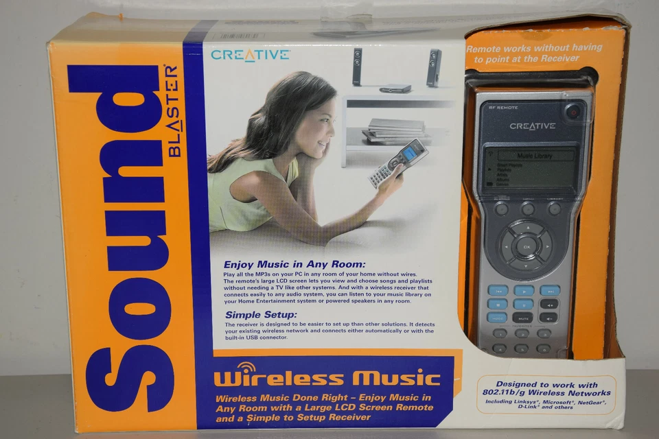 Creative Sound Blaster Wireless Music Player w RF Remote PD0390 Collectible Neww - Image 2 of 4