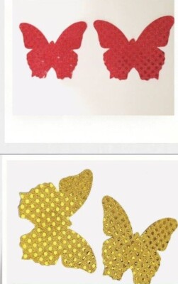 Tease'm With Shiny Butterfly Shaped Pasties In Red Or Gold-Nipple Covers-Sexy