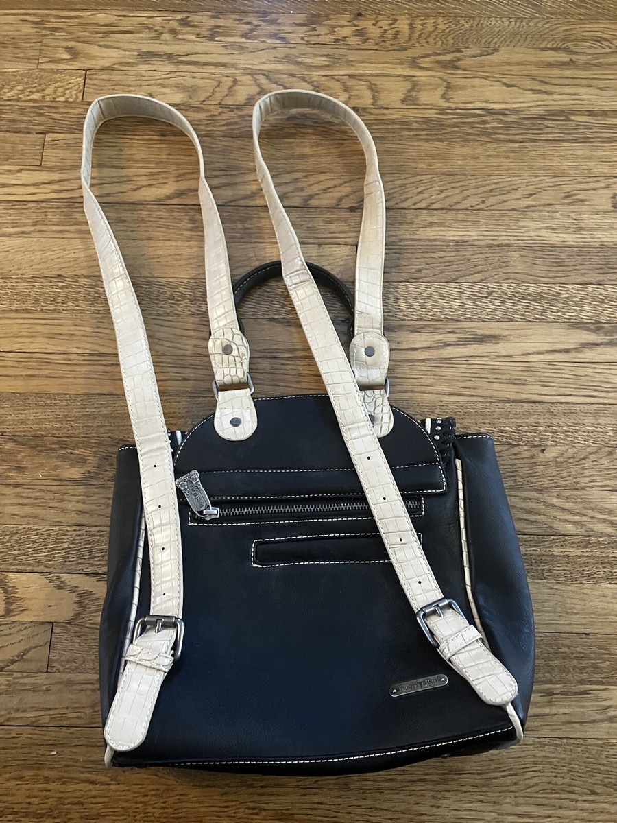 Trinity Ranch Backpack Purse Black Beige Tooled Western | eBay display picture 3