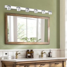 Modern 6 Heads Bathroom Vanity LED Crystal Mirror Light Front Wall Lamp Fixture
