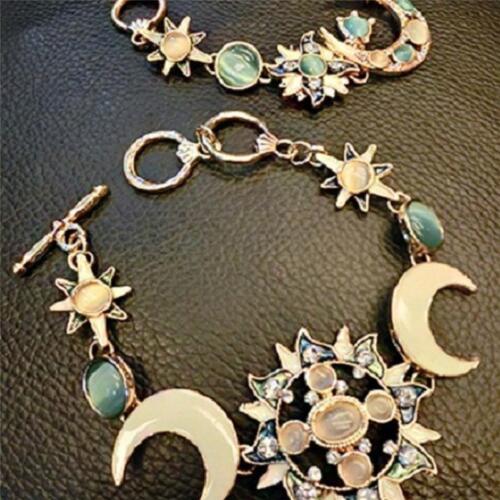 Fashion Bohemian Bracelet: Asymmetrical Sun, Moon, Star Design with Opal & Rhine - Picture 23 of 26
