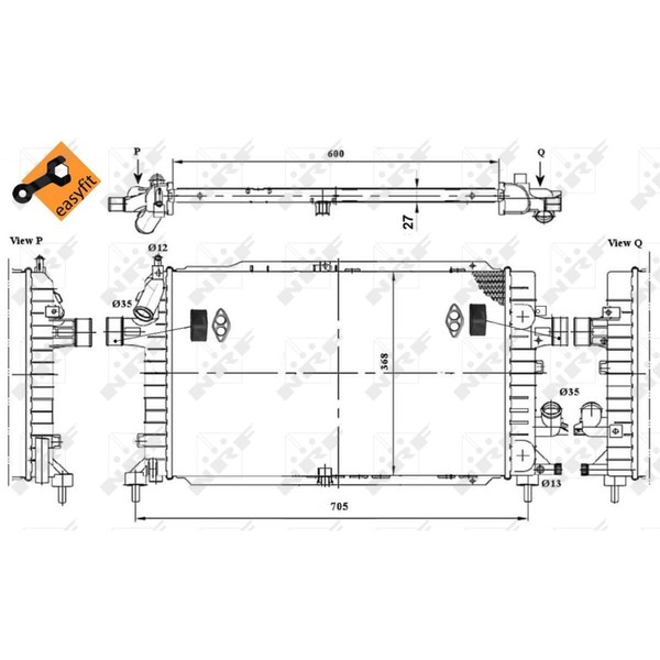 KüHler WasserküHler FüR Opel Astra H Caravan L35 1.7 Cdti L48 L08 L70 L69-image