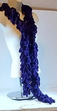 Vintage Womans Back or Purple scarve 65" L Very different. Stand Out in Crowd