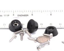 19mm D x 6mm H Rubber Feet - Electronics, Speakers,  Includes Mounting Screws