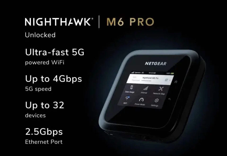 Netgear, Nighthawk M6 Pro, 5G, WiFi 6 Mobile Router. Unlocked. (MR6500) - New & - Image 4 of 4